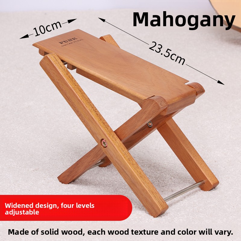 Home Bar Stools - Klappbare Gitarren-Fußstütze aus Massivholz, Verstellbarer Pedalhocker