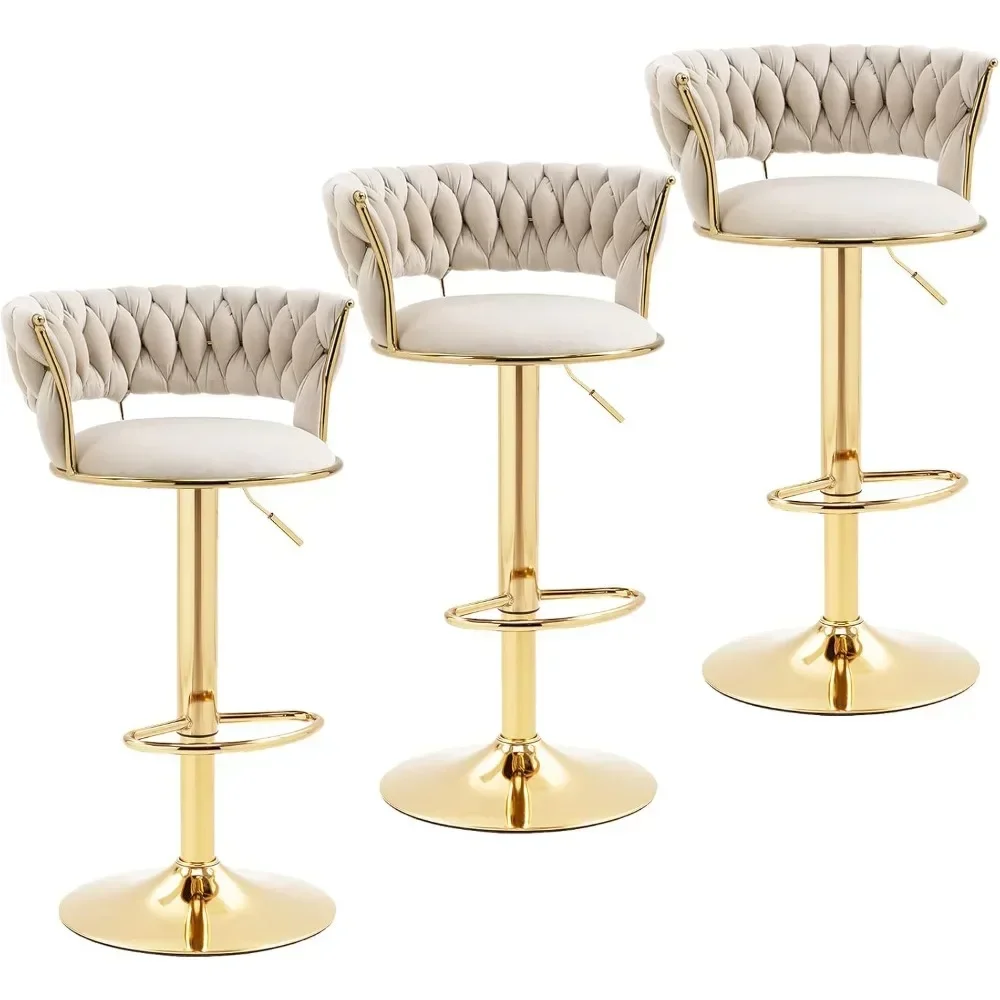 Home Bar Stools - Moderne Samt-Barhocker im 2er-Set, Drehbare Thekenhöhe