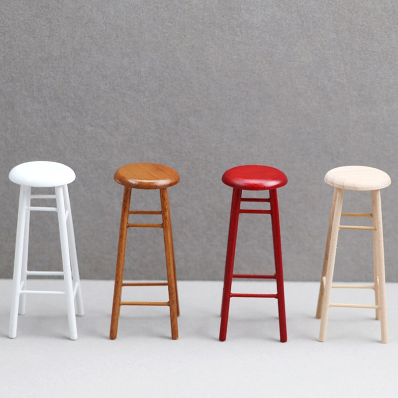 Home Bar Stools - 1:12 Puppenhaus Miniatur Hoch hocker Barhocker