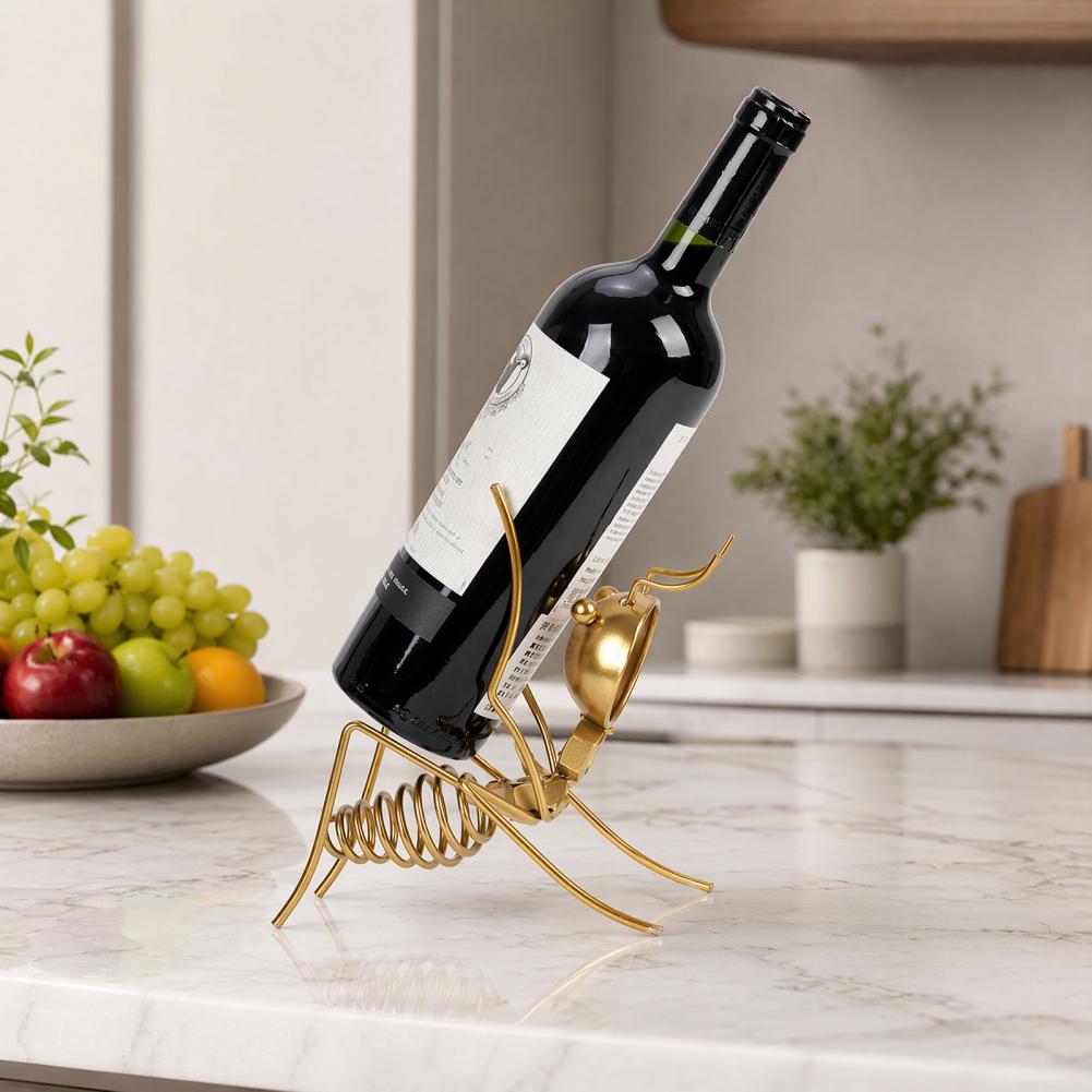 Home Bar Stand - Massiver Metall-Weinflaschenhalter Einzigartiger Weinflaschenständer Metall-Ameisen-Weinregal Flaschenhalter
