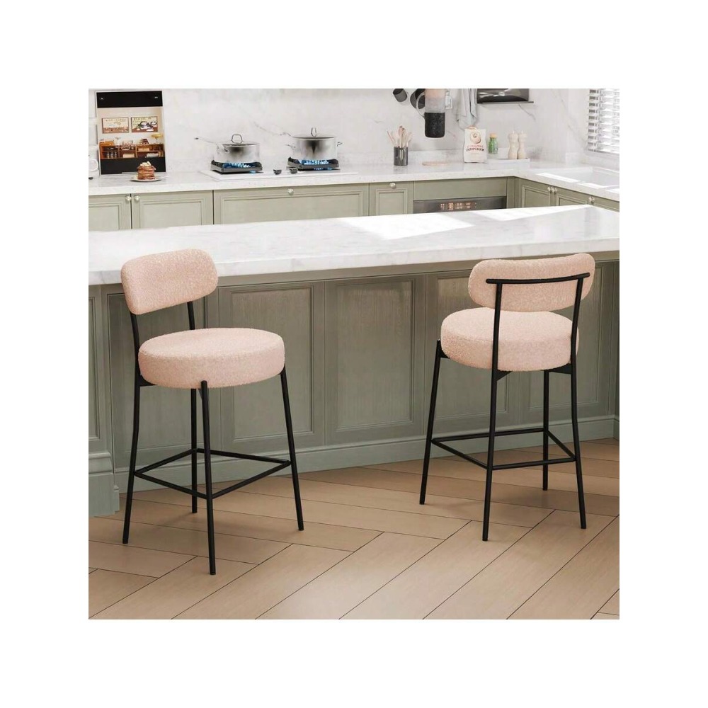 Beige Barhocker-Set mit 2 Stüh – Home Bar Stools Bewertung und Preis