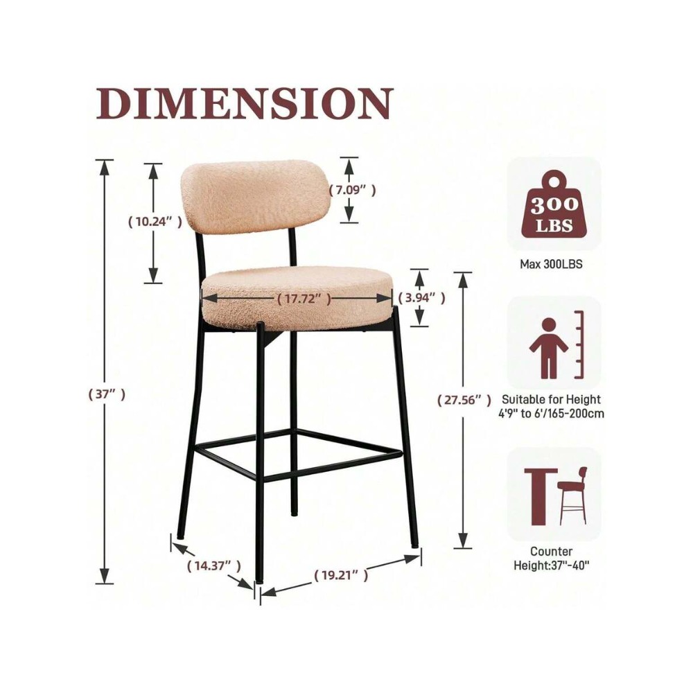 Beige Barhocker-Set mit 2 Stüh – Home Bar Stools Bewertung und Preis