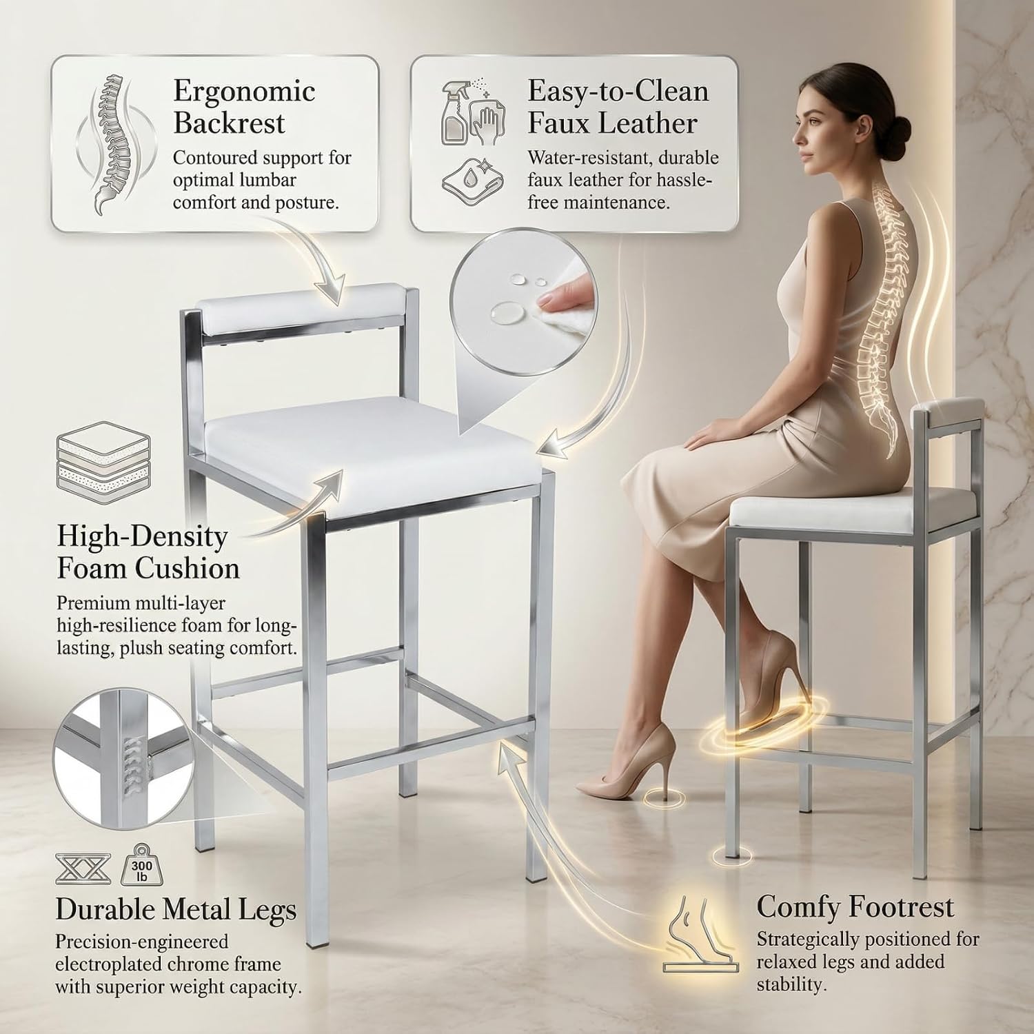 Barhocker-Set mit 2 Stühlen, 3 – Home Bar Stools Bewertung und Preis